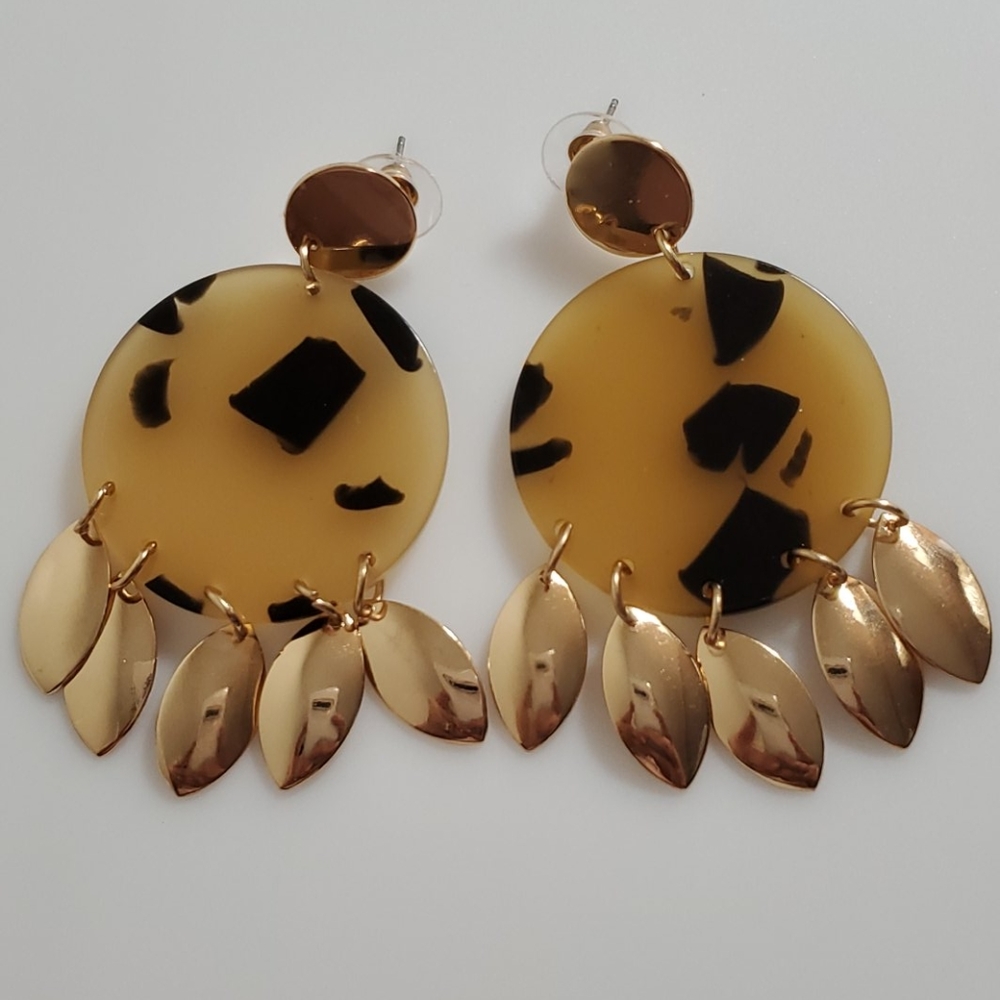 Trendy Acrylic Print Earrings